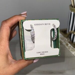 Silver Cubic Zirconia Hoop Earrings